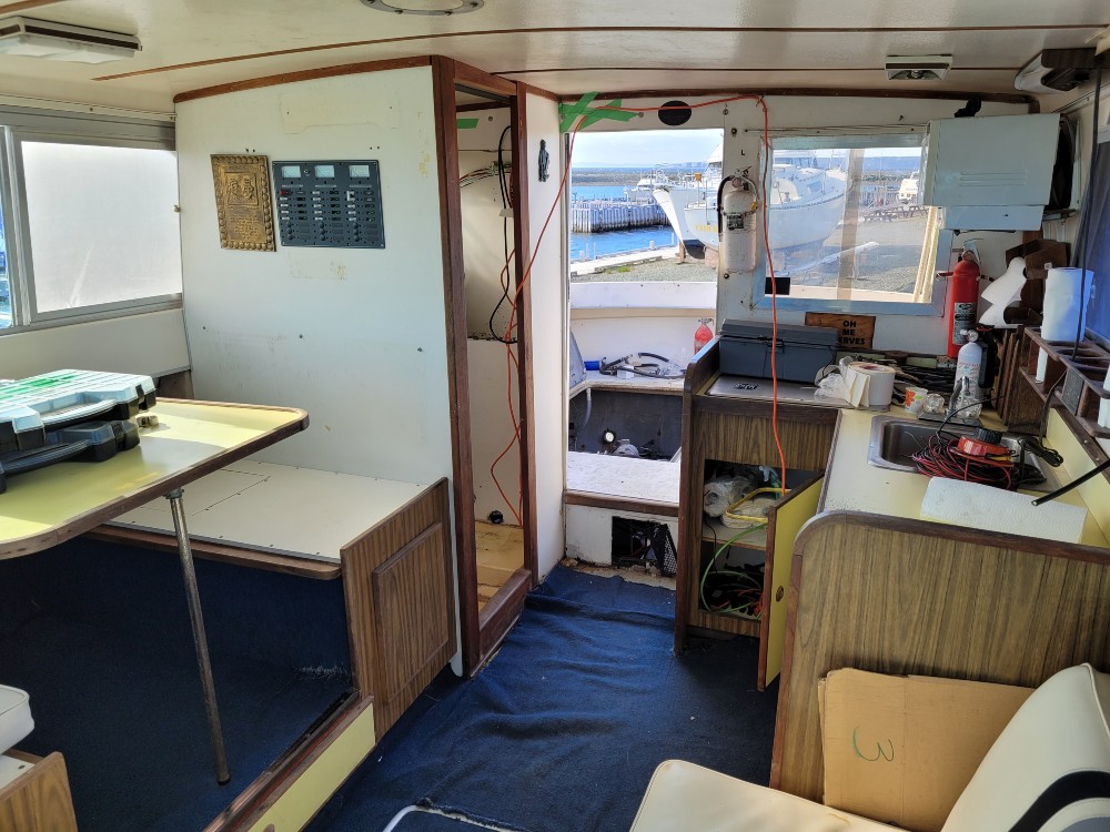 Old boat interior before renovation