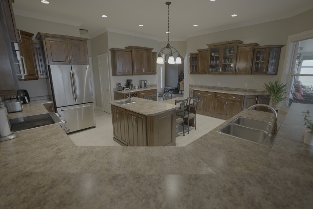 1990s dated beige and wood kitchen