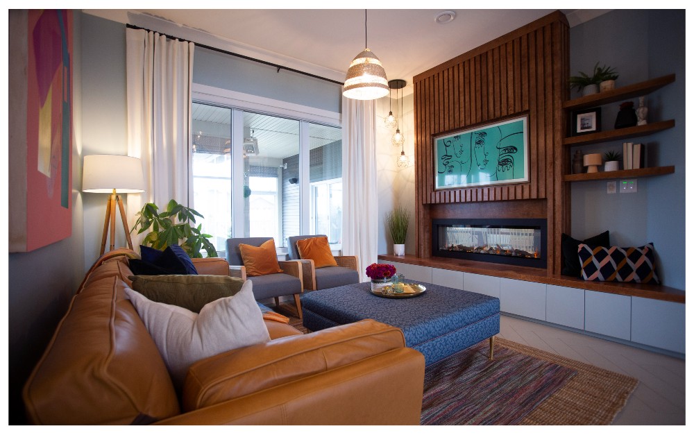 A family room with rich and warm colours