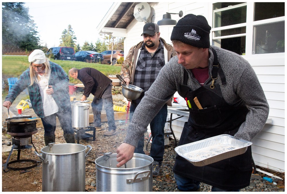 Randy and Nikki cooking chicken wings