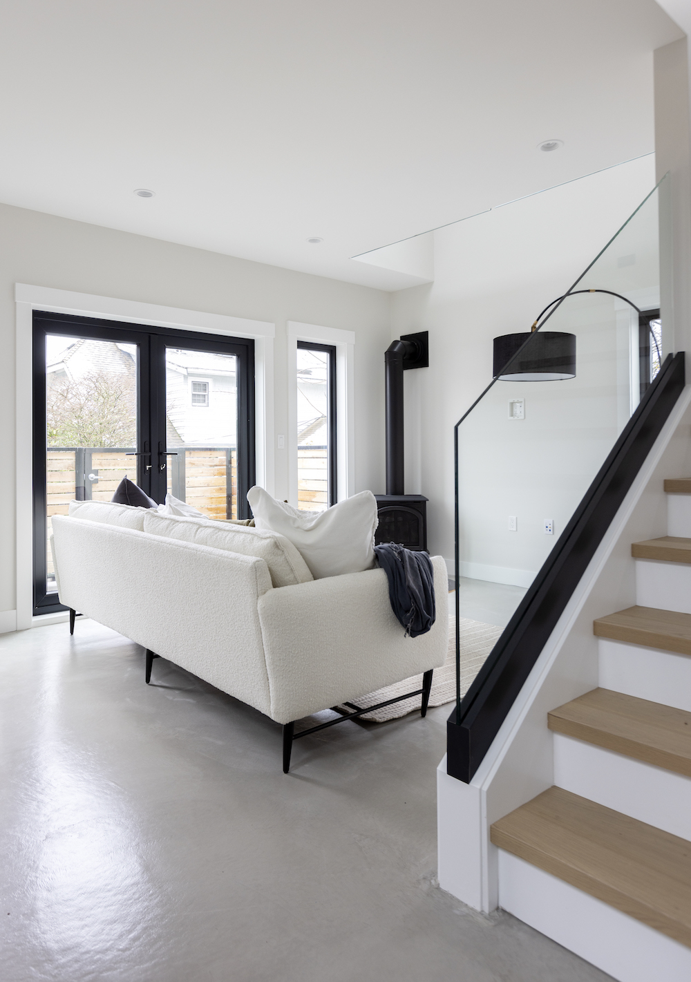 Minimalistic living room in laneway house