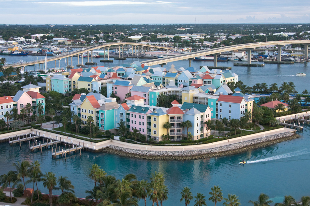 aerial photograph of the Bahamas