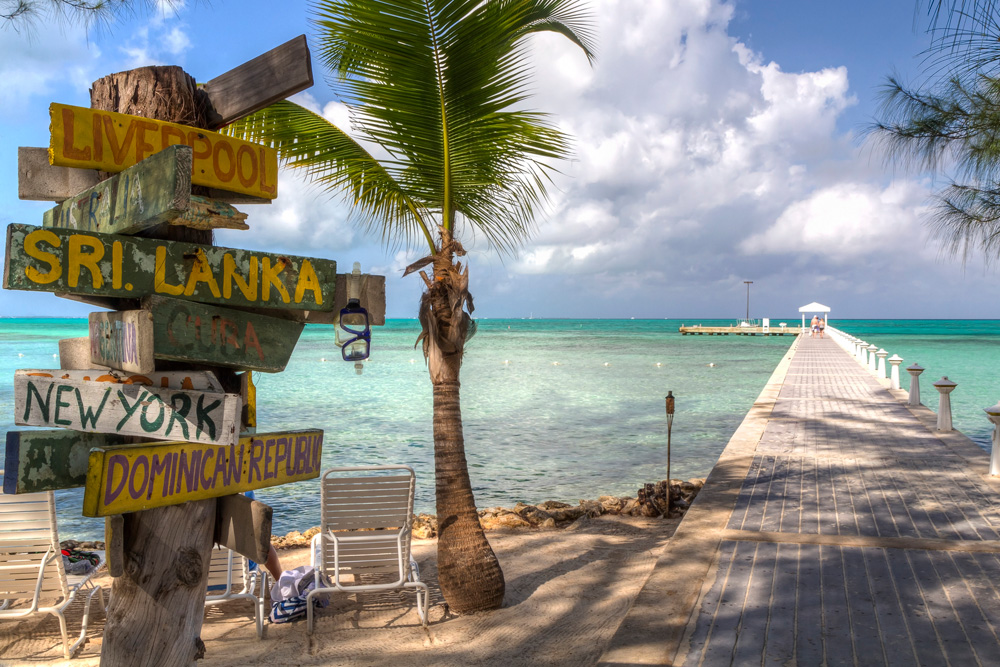 direction signs on the Cayman Islands