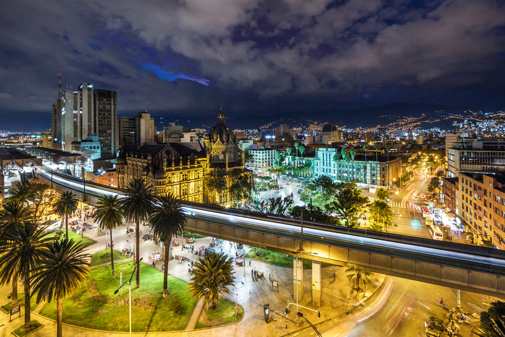 Medellin, Colombia at night