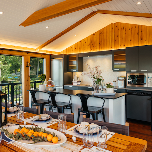 Kitchen on the boathouse deck