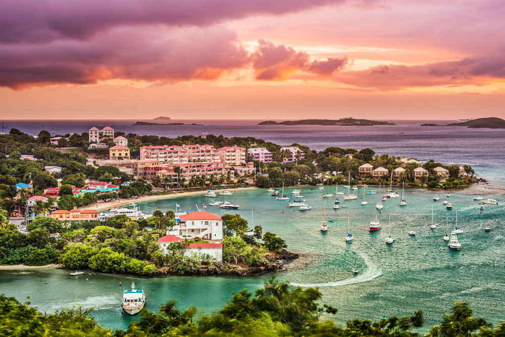 Aerial photo of the U.S. Virgin Islands