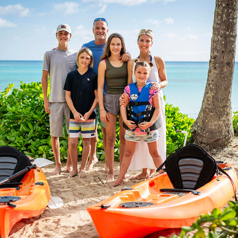 The Baeumler family on the beach