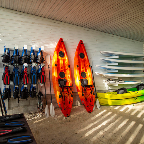 Watersports equipment at Caerula Mar