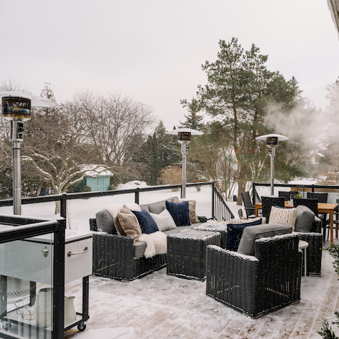 Heated outdoor deck