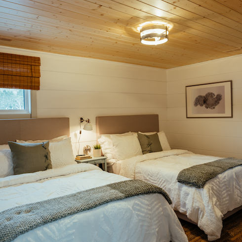 Double beds in cottage