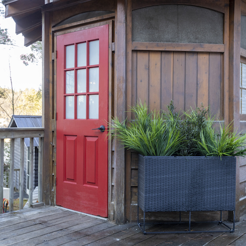 Outdoor gazebo on deck