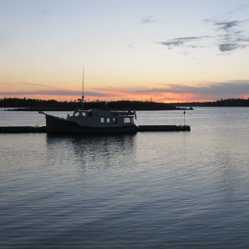 Boat on the water in Yarmouth