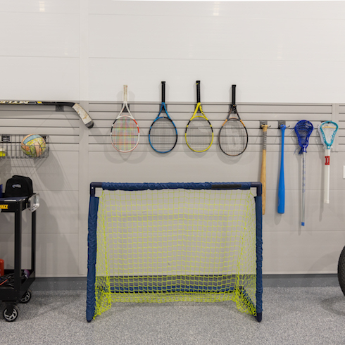 Sports nook in garage space