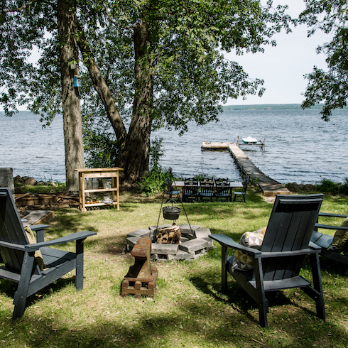 Waterfront property firepit