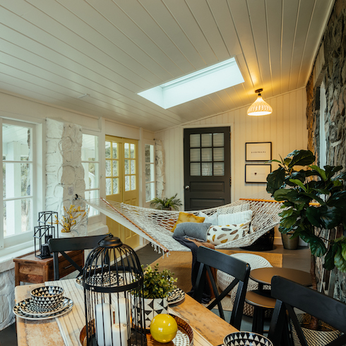 Mudroom with skylight