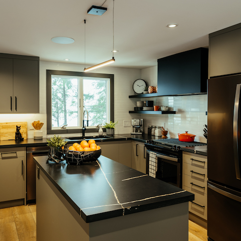 Black and grey kitchen