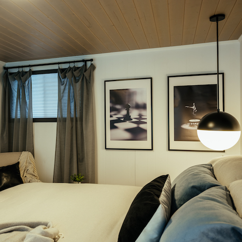 Primary bedroom in Muskoka cottage