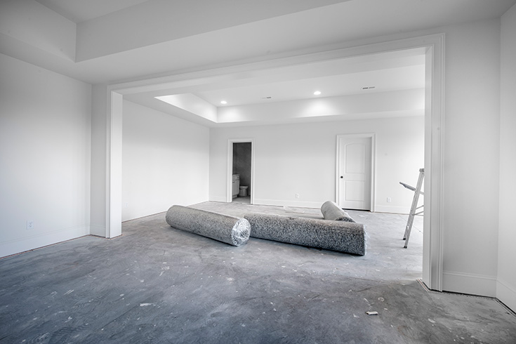 concrete floor in basement