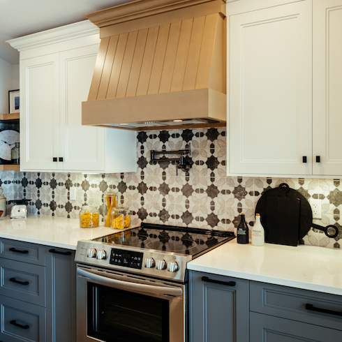 Mosiac tiling in kitchen