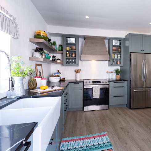 Blue farmhouse kitchen