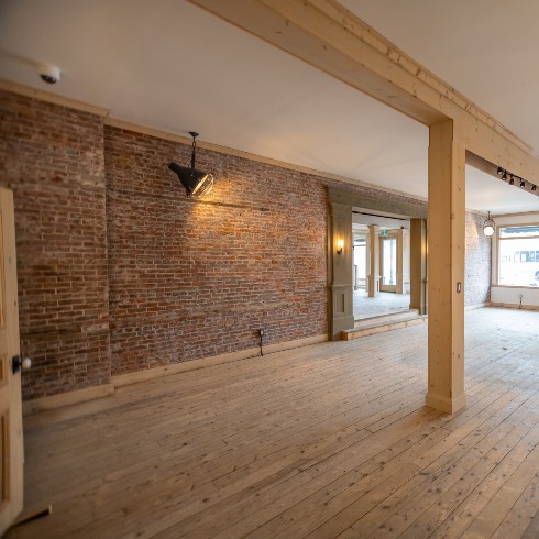 Exposed brick in apartment