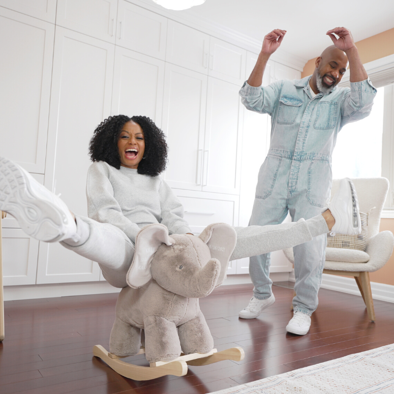 Nicole and Caffery having fun on the set of Styled