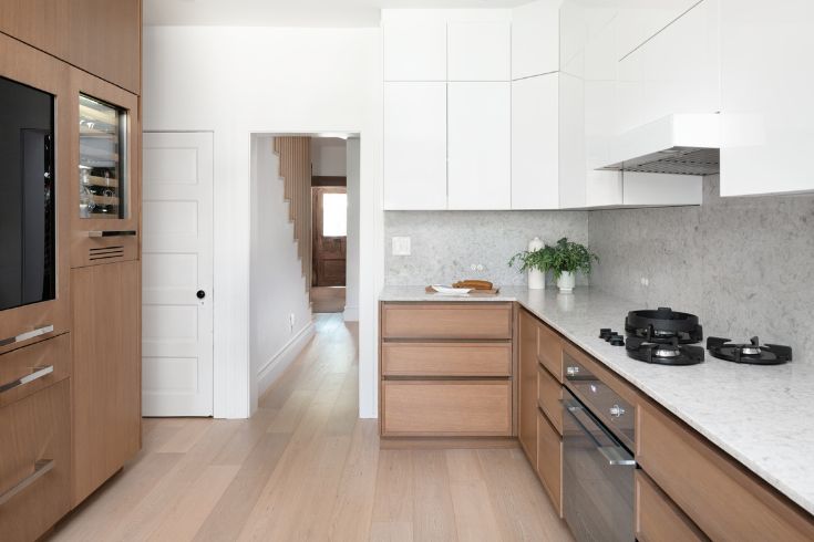 Modern kitchen with integrated cabinets