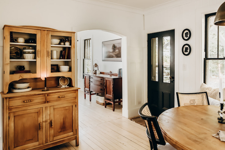 Wooden hutch in modern traditional kitchen