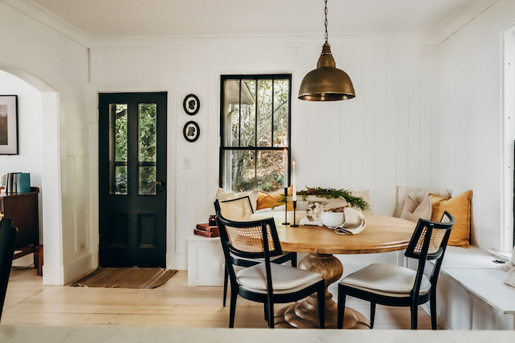 Dining nook in historic kitchen