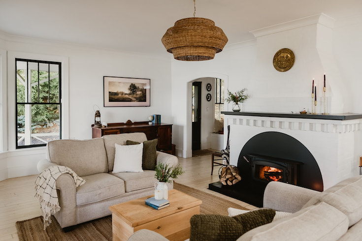 Cozy living room with fireplace