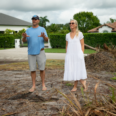 Bryan and Sarah Baeumler looking at their renovations