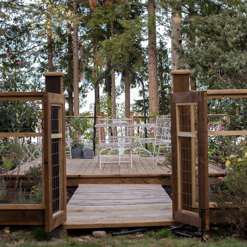 A shot of the gate Darren and team built for the rose garden