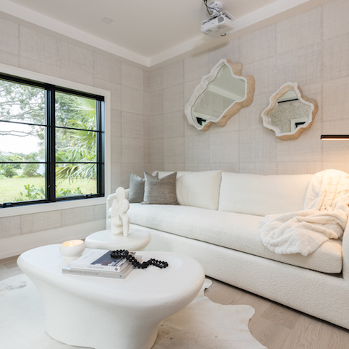 White couch in living room