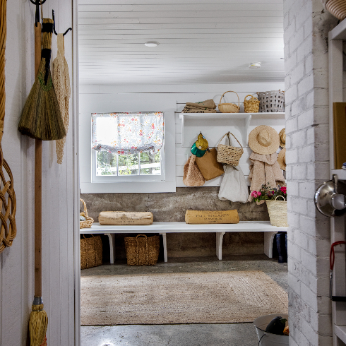 A shot of the vintage working record player in Pamela Anderson's renovated basement