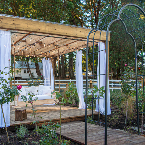 The new pergola in The Rose Garden