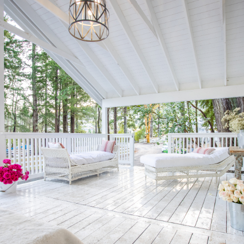 The enclosed back porch at The Cabin