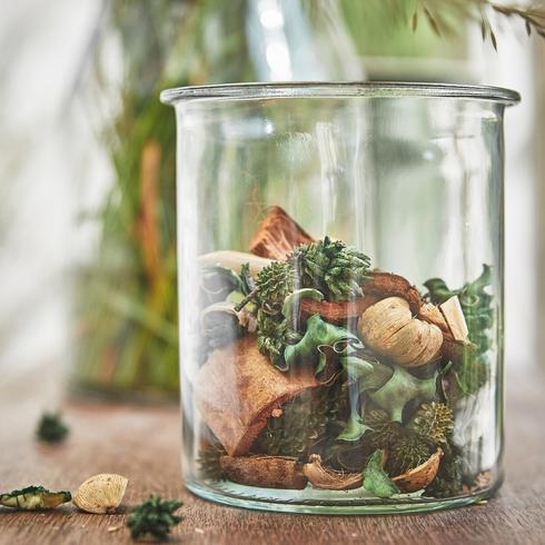 Potpourri in a glass vase