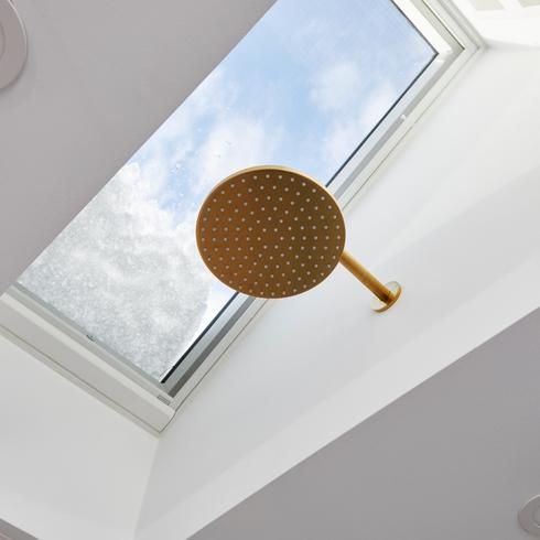 Skylight in luxurious walk-in shower