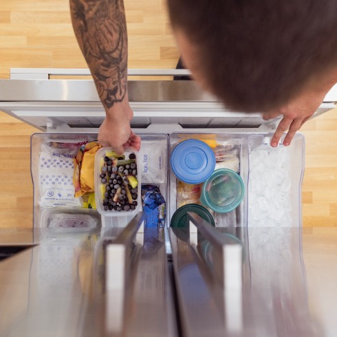 Person opening their freezer