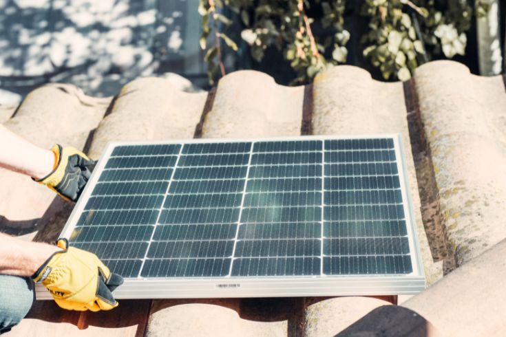 Solar panel on roof