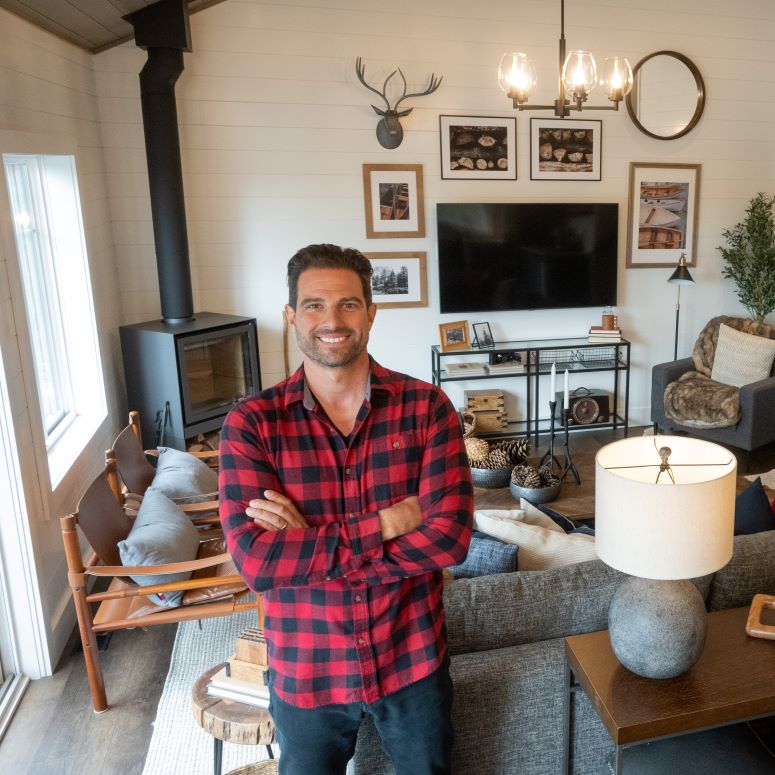 Scott McGillivray in a rustic chic cliffside cabin
