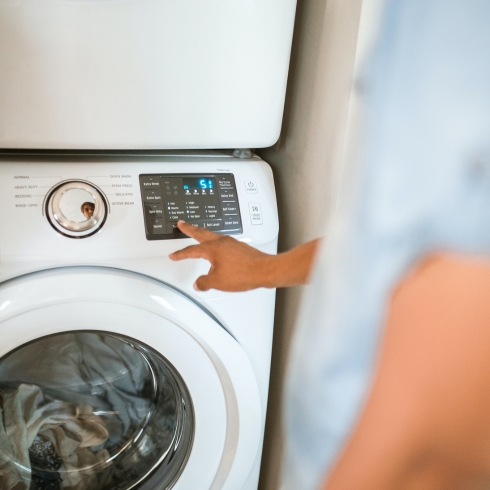 Person Using Washing Machine