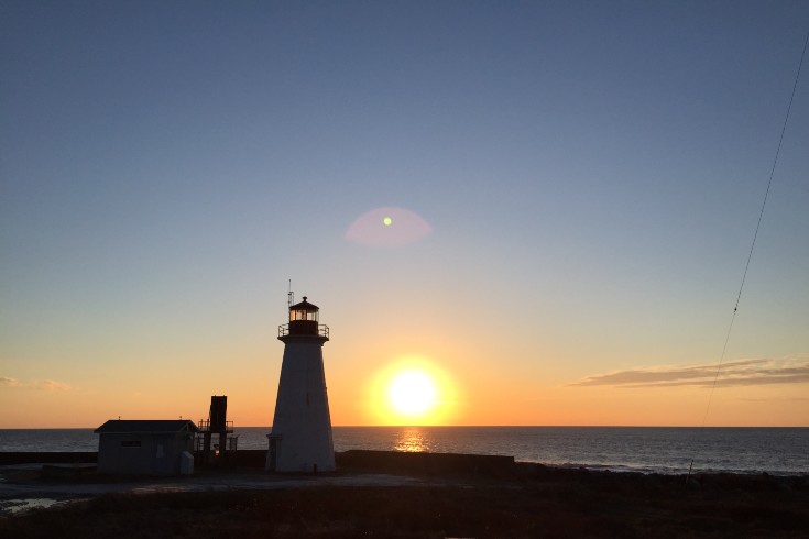 lighthouse at sunset