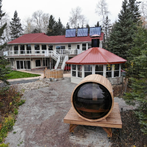 The exterior of the luxury harbour villa