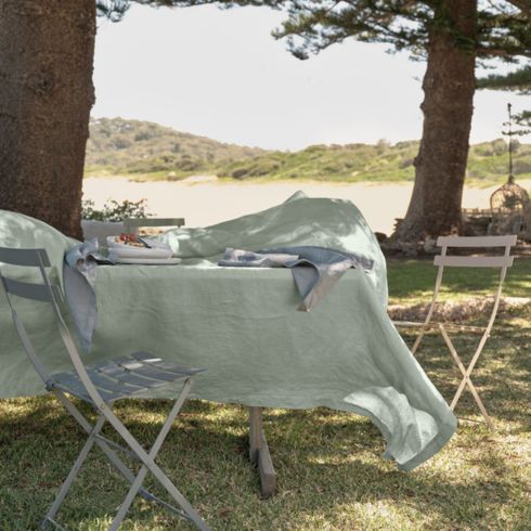 Table linens in the garden