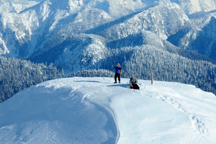 aerial of vancouver's north shore mountains