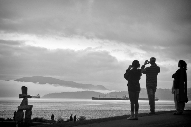 tourists, vancouver's english bay