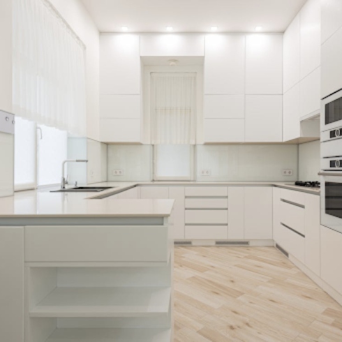 White, clean kitchen