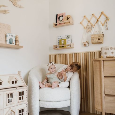 Corner of nursery with Scandi theme