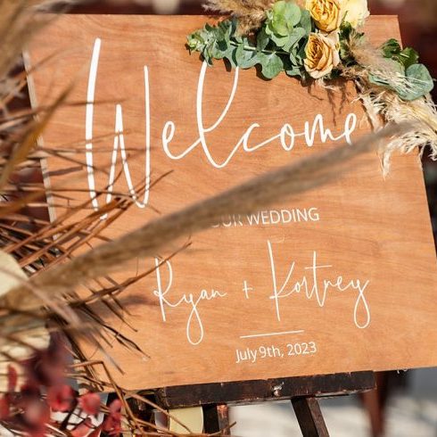 Welcome wedding sign for Kortney and Ryan